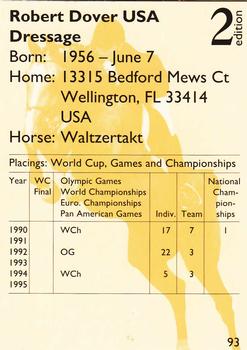 1995 Collect-A-Card Equestrian #93 Robert Dover / Waltzertakt Back